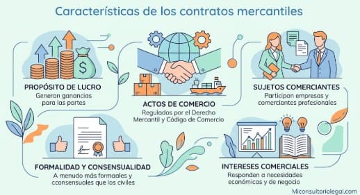 Características de los contratos mercantiles
