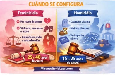 Penas y elementos del feminicidio en Colombia 2026