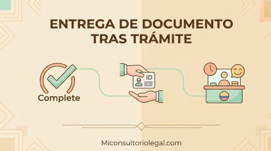 Entrega del documento de identificación después de completar el trámite