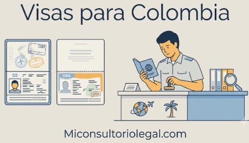 Pasaporte junto a un documento de visa y una persona revisando documentación migratoria